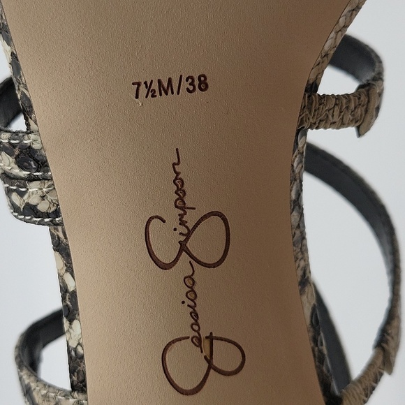59- Jessica Simpson Stassey Neutral Python Print Size 7.5 NWT - Picture 10 of 10